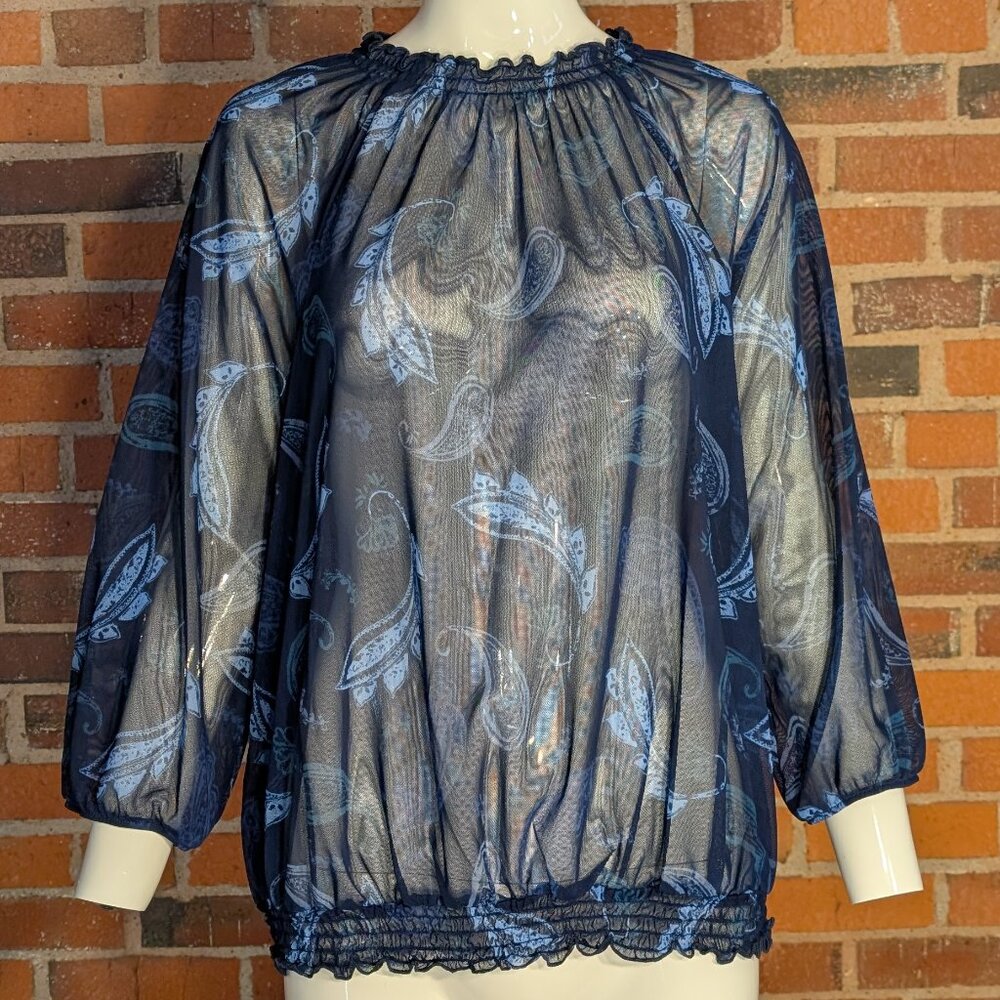 Retimans Sheer Paisley Top